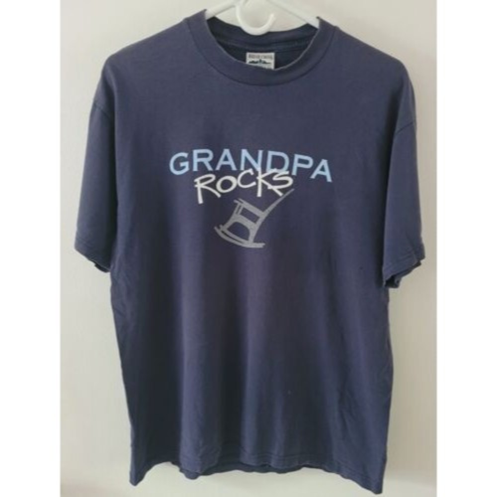 Briar Creek Sportswear Grandpa Rocks Tshirt Navy Blue Size MEDIUM